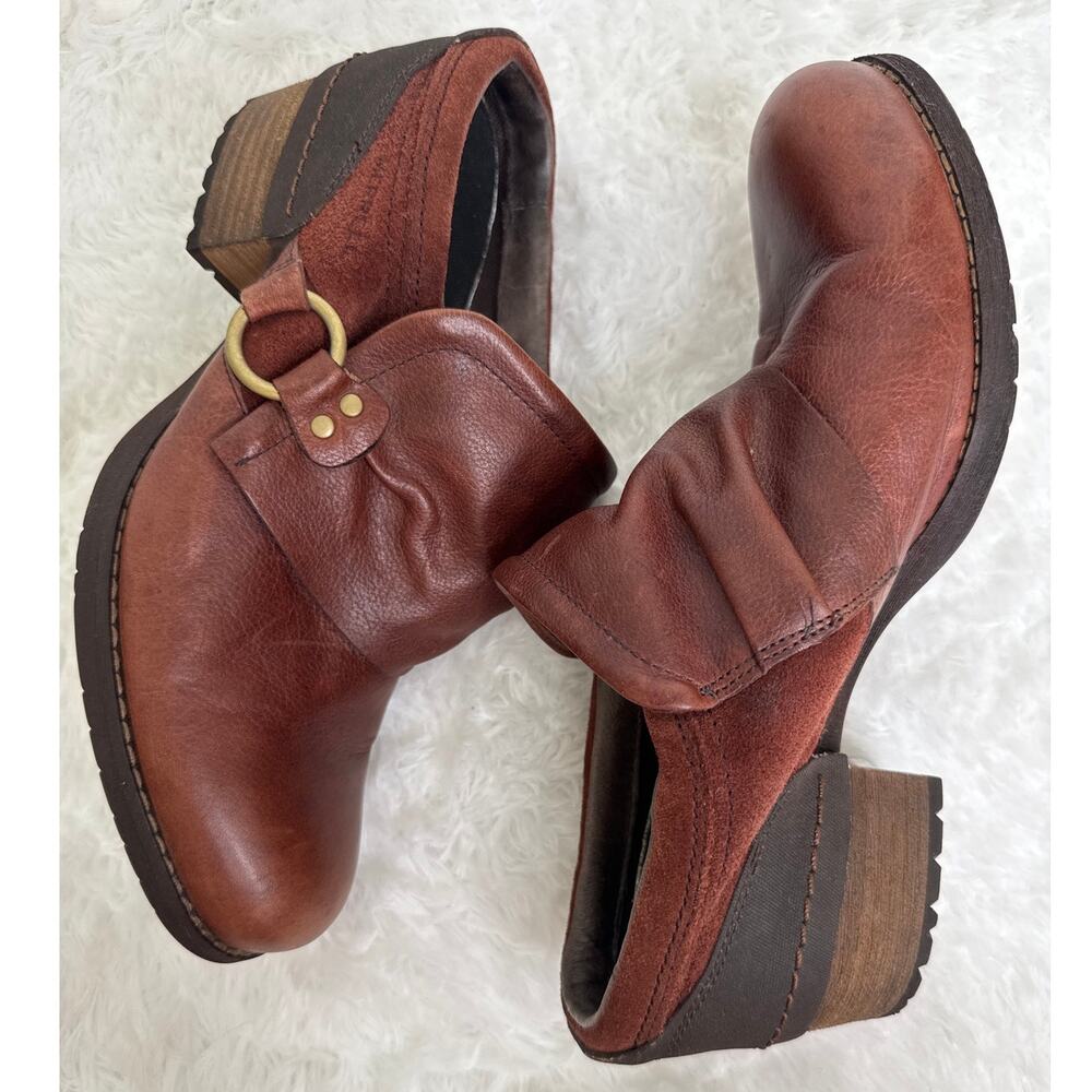 Merrell Shiloh Leather Harness Mule Slip-On Clogs western cowgirl brown 10